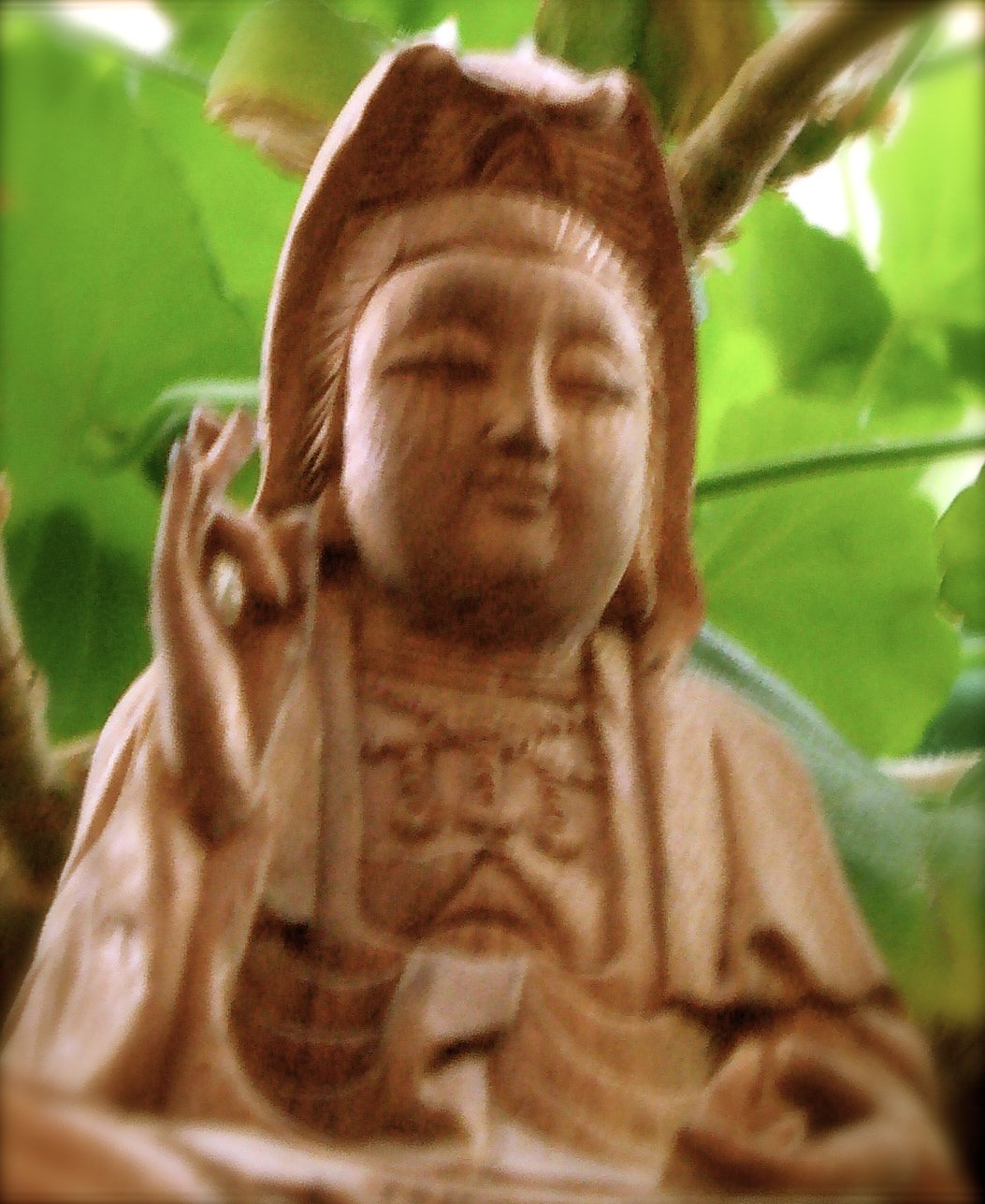 A sacred figure in the garden